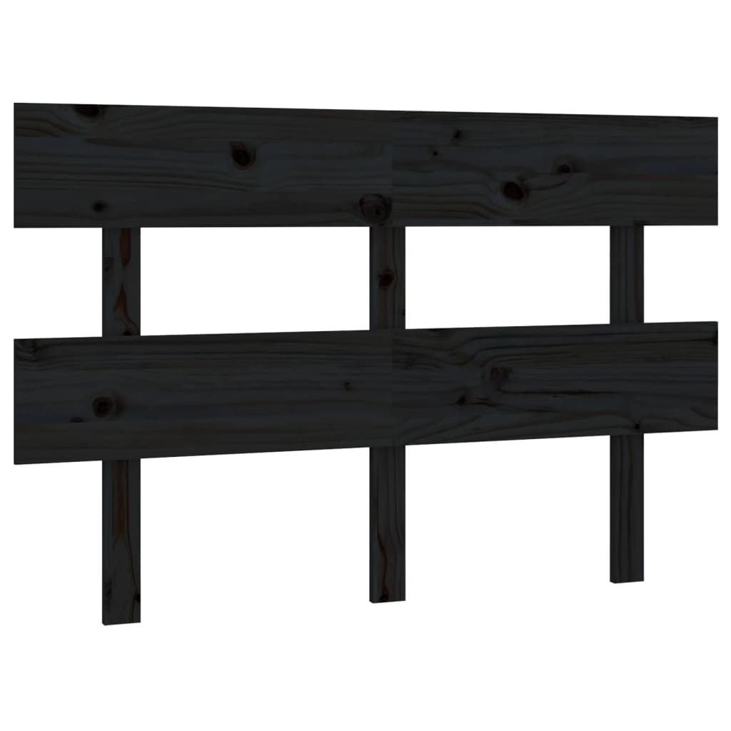 Bed Headboard Black 138x3x81 cm Solid Wood Pine