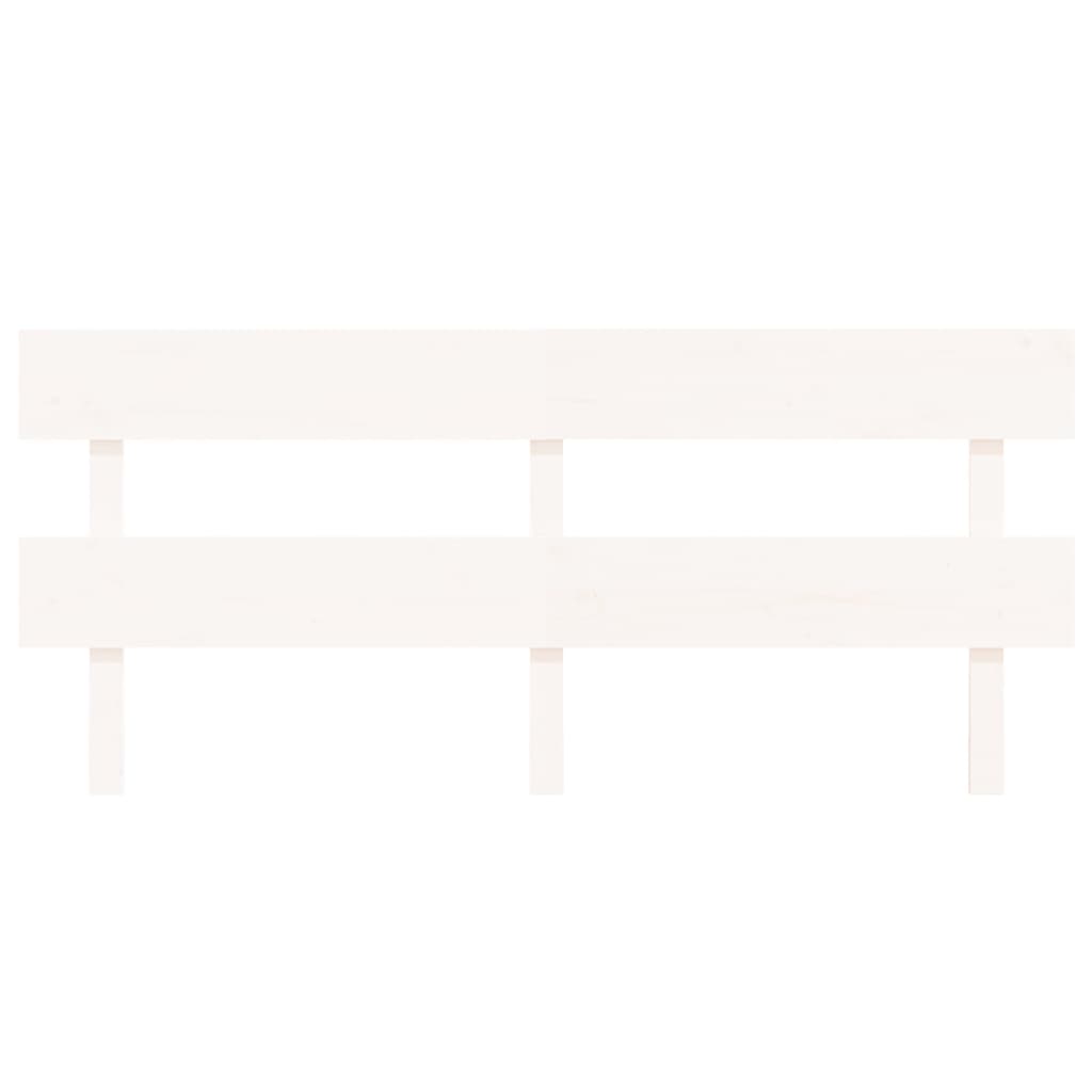 Bed Headboard White 184x3x81 cm Solid Wood Pine