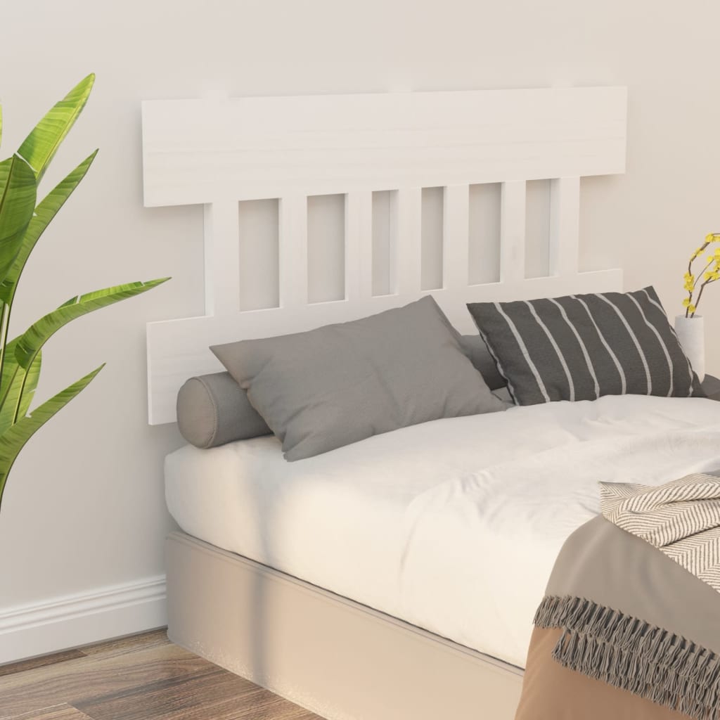 Bed Headboard White 138.5x3x81 cm Solid Wood Pine