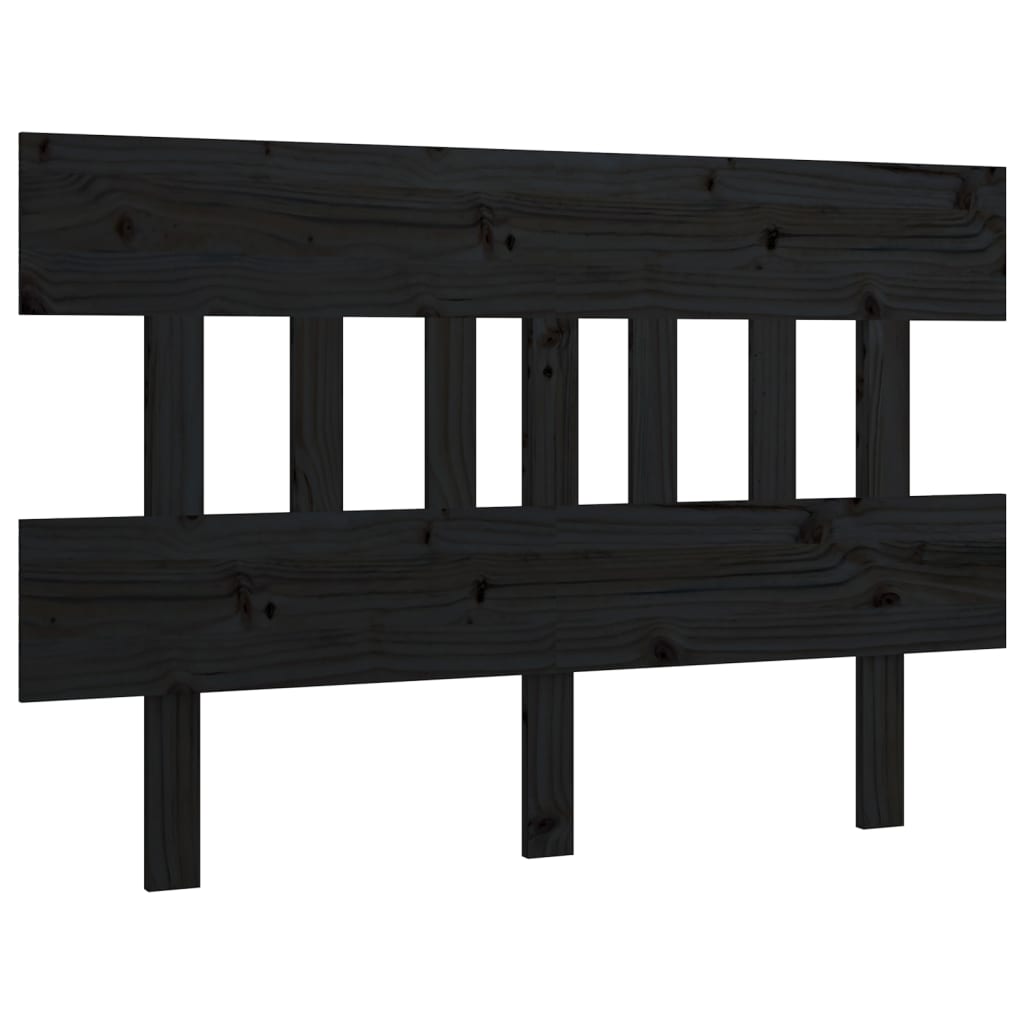 Bed Headboard Black 138.5x3x81 cm Solid Wood Pine