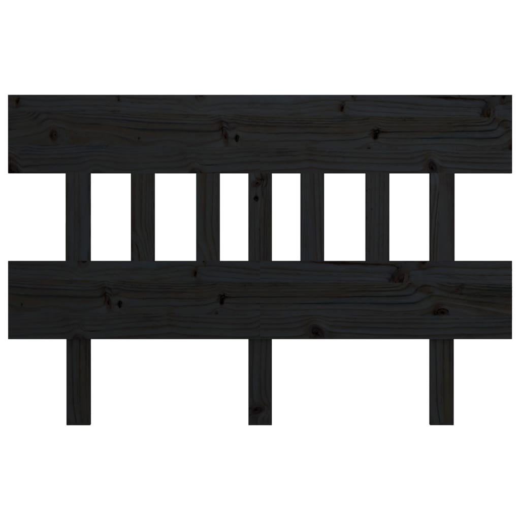 Bed Headboard Black 138.5x3x81 cm Solid Wood Pine