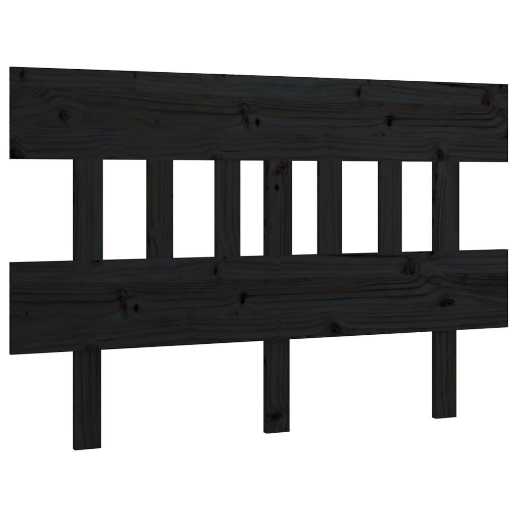 Bed Headboard Black 153.5x3x81 cm Solid Wood Pine