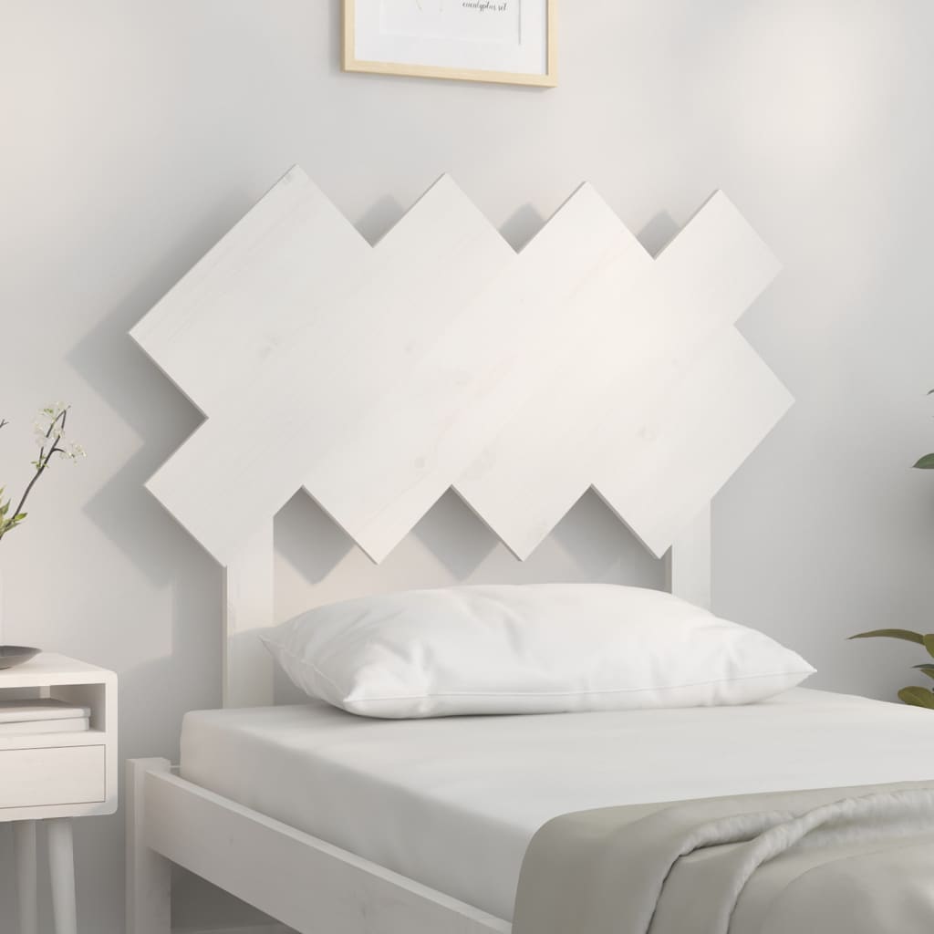 Bed Headboard White 92x3x81 cm Solid Wood Pine