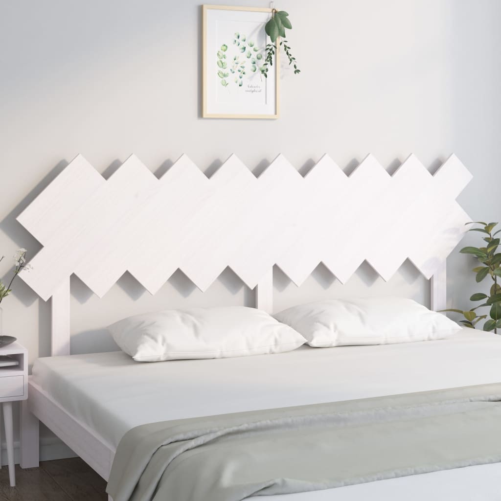 Bed Headboard White 178x3x80.5 cm Solid Wood Pine