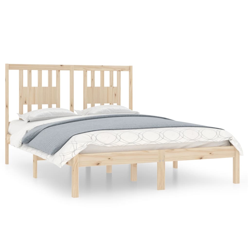 Bed Frame Solid Wood 137x187 cm Double Size