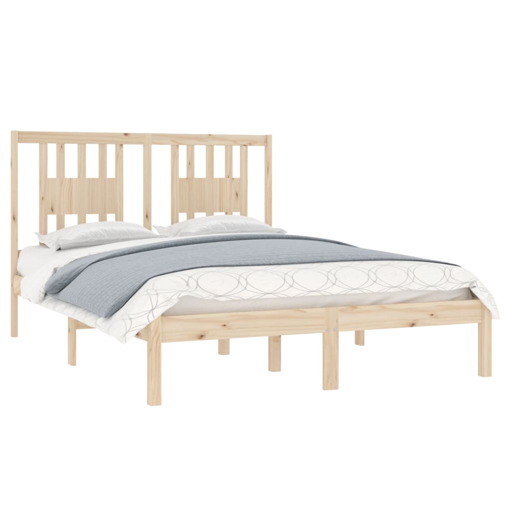 Bed Frame Solid Wood 137x187 cm Double Size