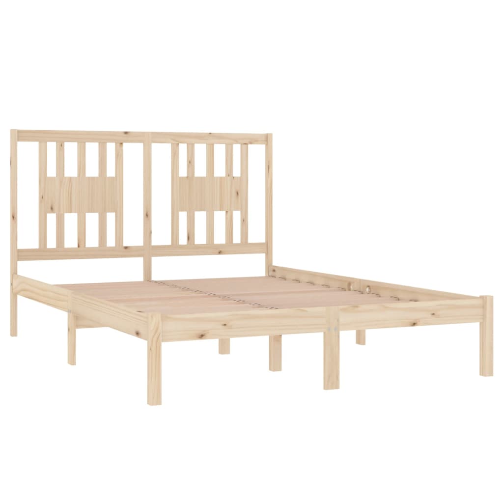 Bed Frame Solid Wood 137x187 cm Double Size