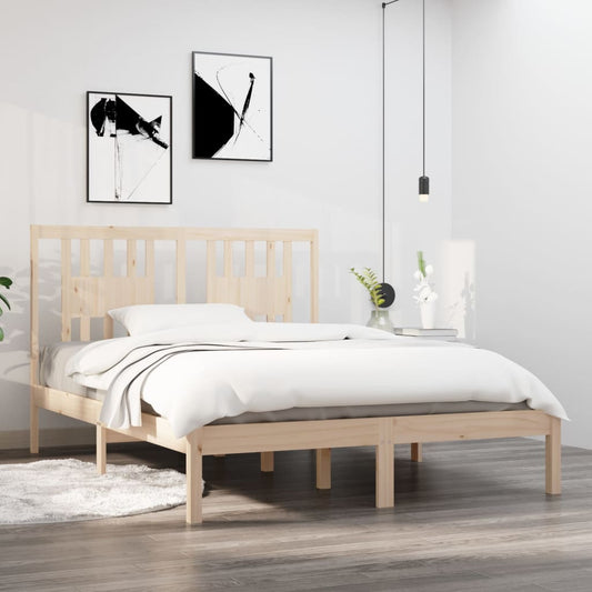 Bed Frame Solid Wood 137x187 cm Double Size