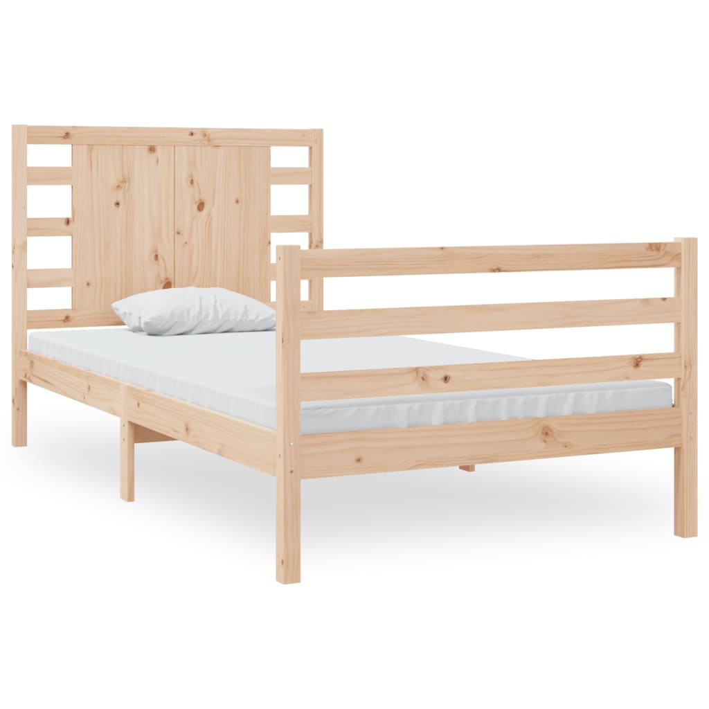 Bed Frame Solid Wood Pine 92x187 cm Single Size