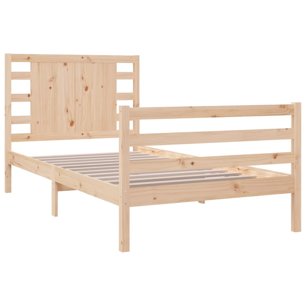 Bed Frame Solid Wood Pine 92x187 cm Single Size