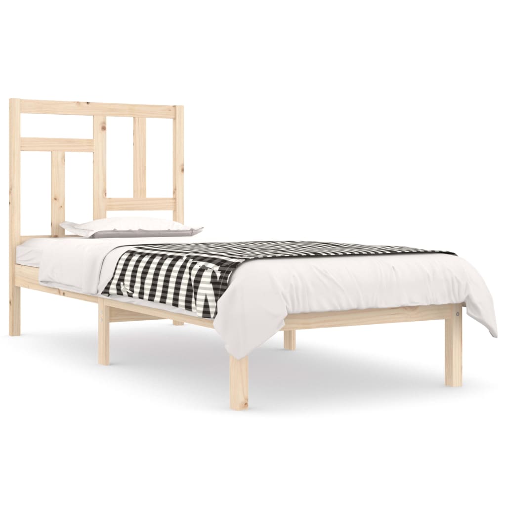 Bed Frame Solid Wood Pine 92x187 cm Single Size