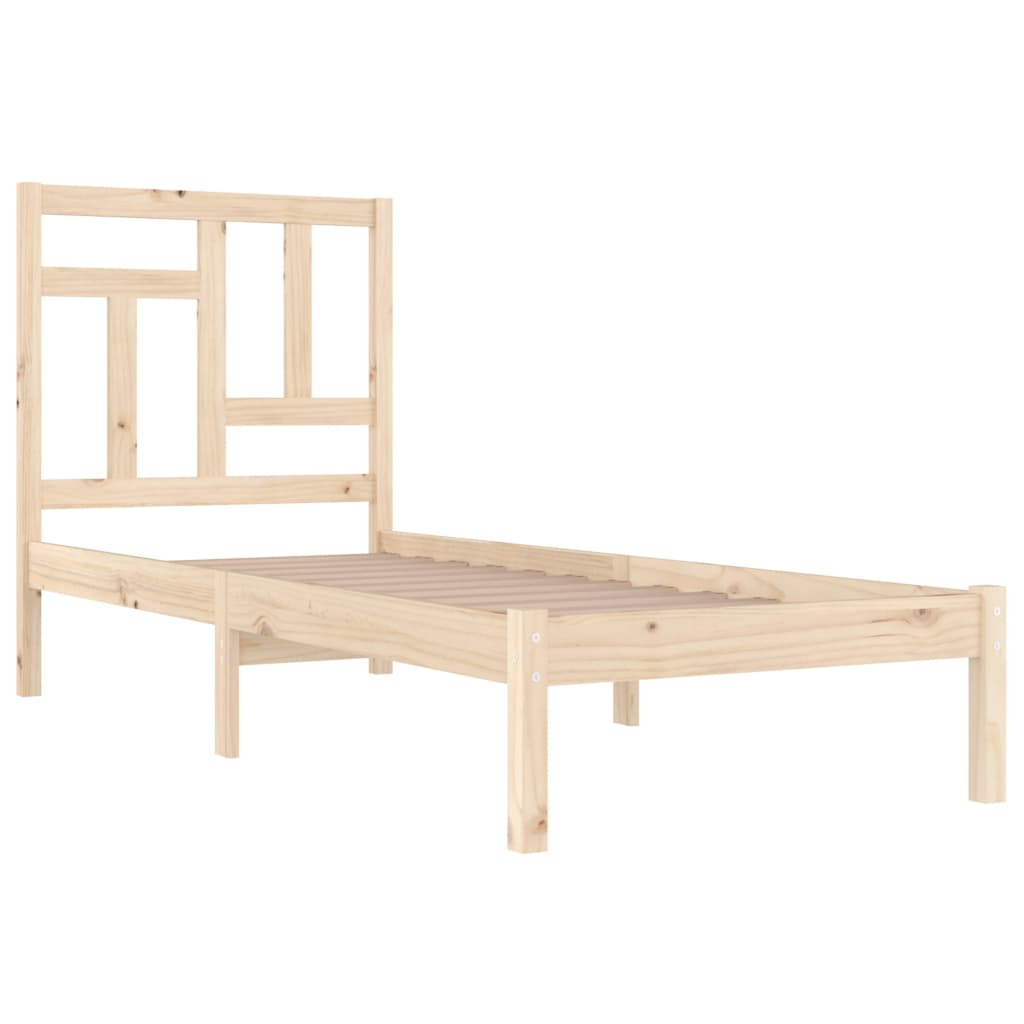 Bed Frame Solid Wood Pine 92x187 cm Single Size