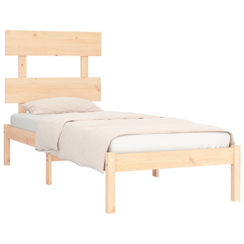 Bed Frame Solid Wood 92x187 cm Single Size