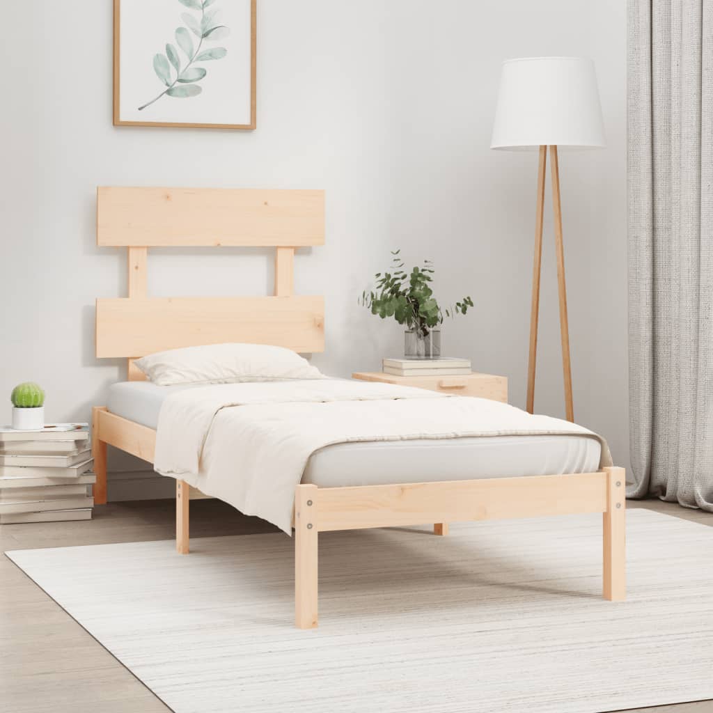 Bed Frame Solid Wood 92x187 cm Single Size