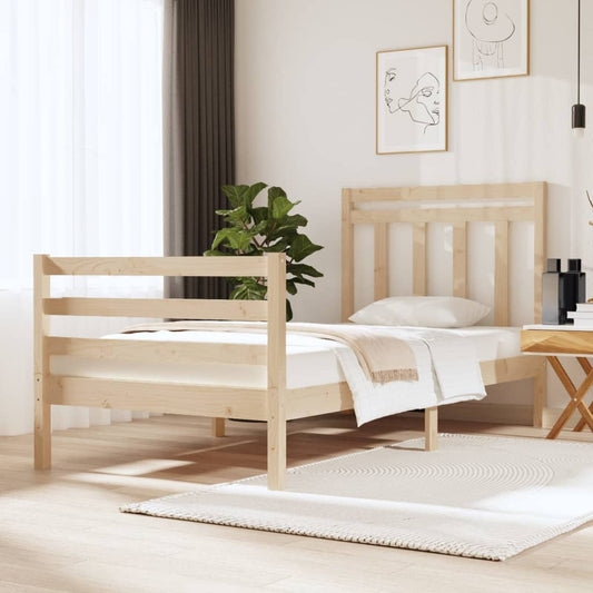 Bed Frame Solid Wood 92x187 cm Single Size