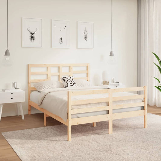 Bed Frame Solid Wood 137x187 cm Double Size