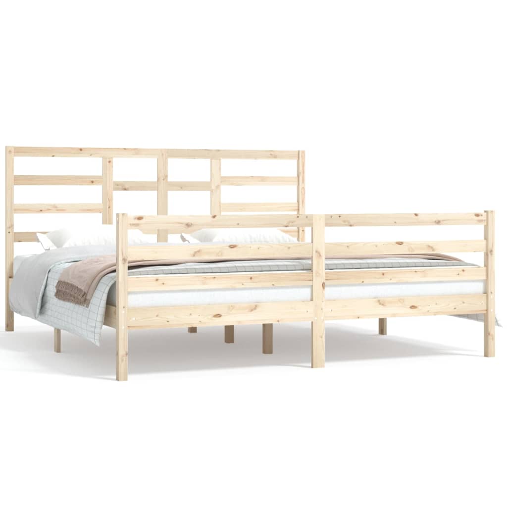 Bed Frame Solid Wood 183x203 cm King Size