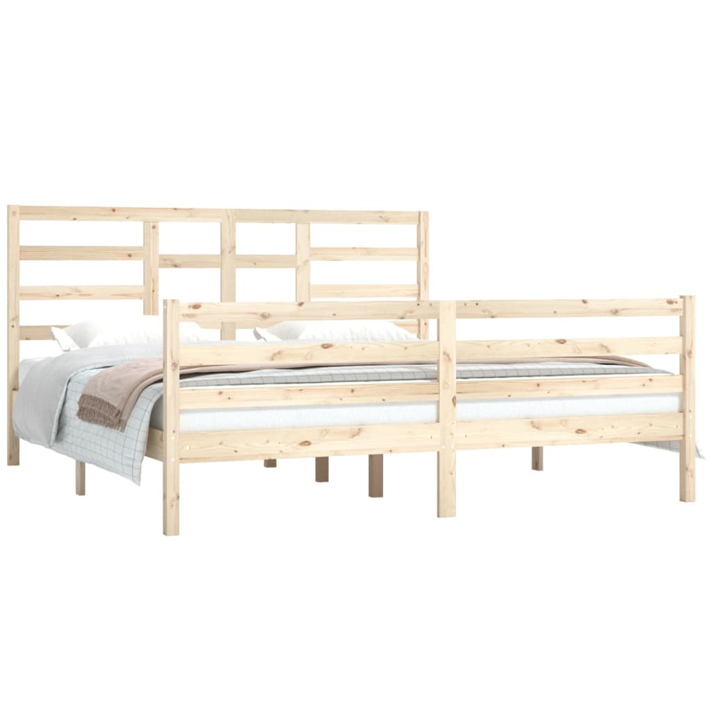 Bed Frame Solid Wood 183x203 cm King Size