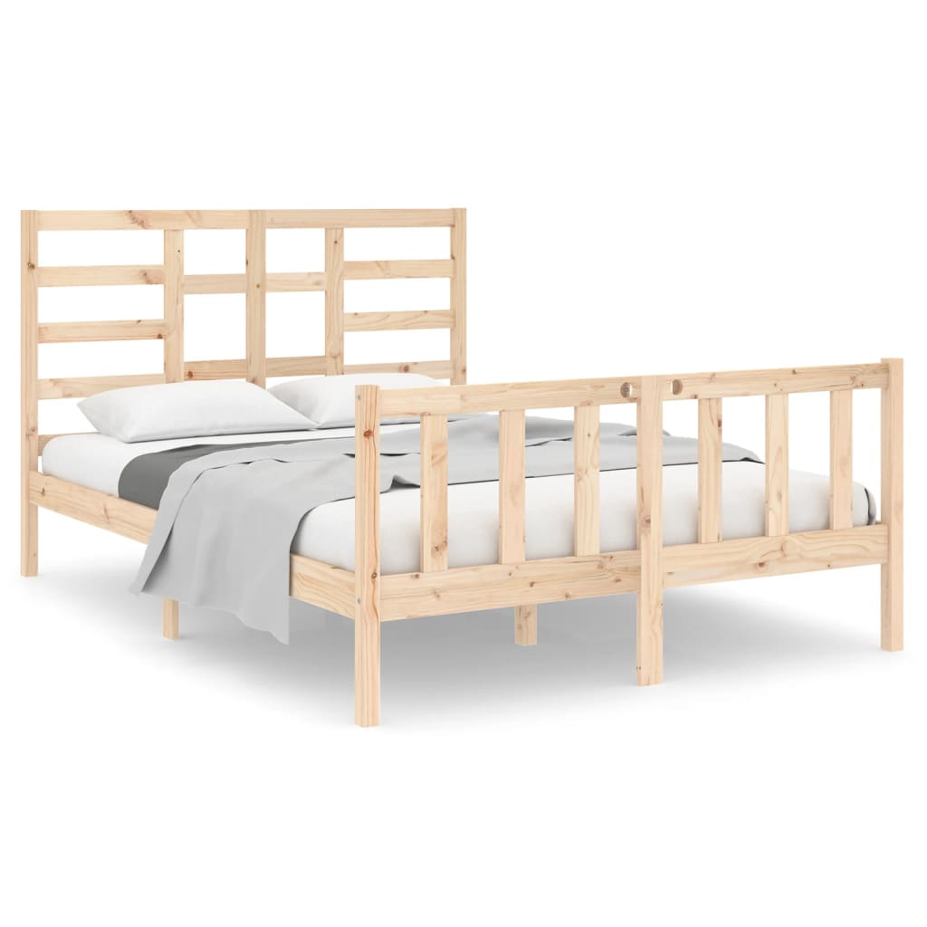 Bed Frame Solid Wood 137x187 cm Double Size