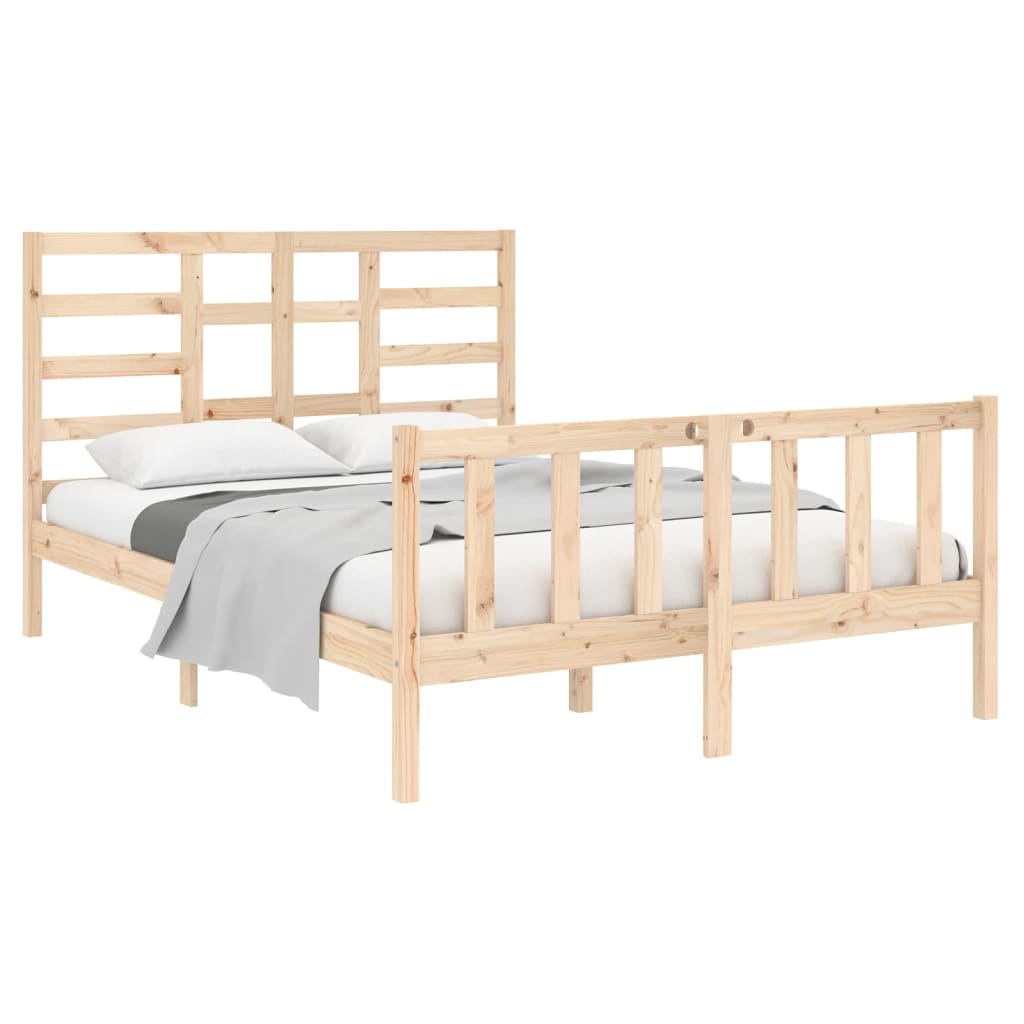 Bed Frame Solid Wood 137x187 cm Double Size