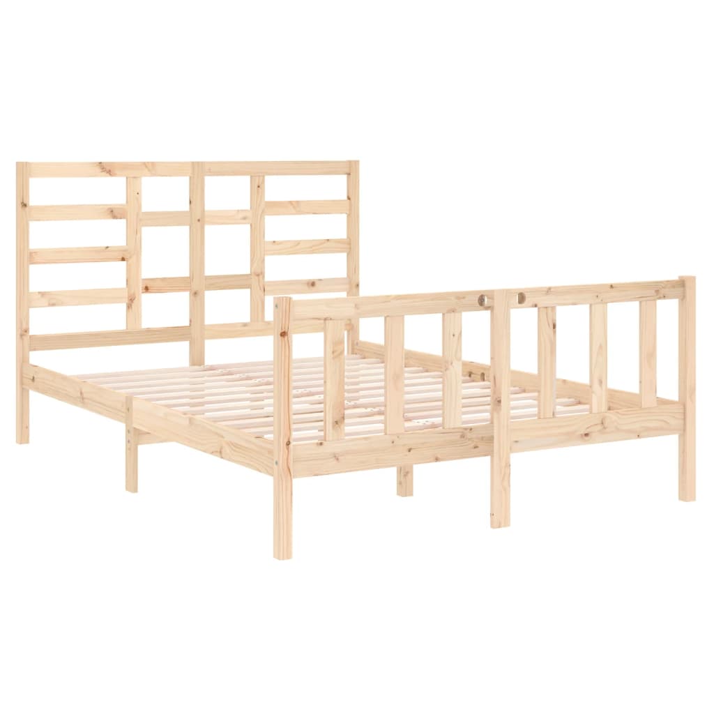 Bed Frame Solid Wood 137x187 cm Double Size