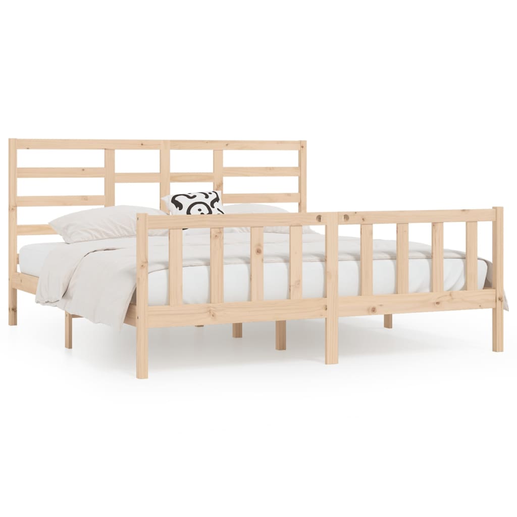 Bed Frame Solid Wood 183x203 cm King Size