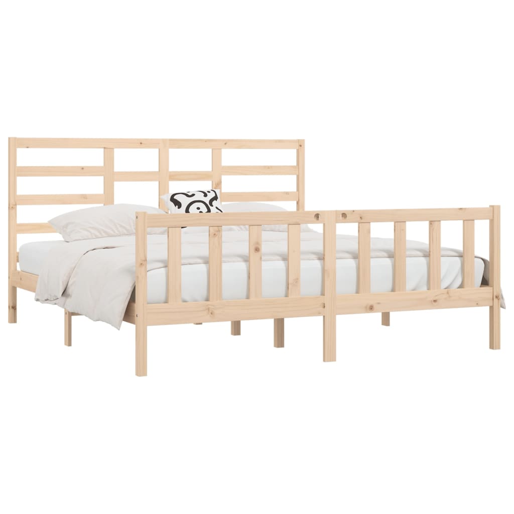 Bed Frame Solid Wood 183x203 cm King Size