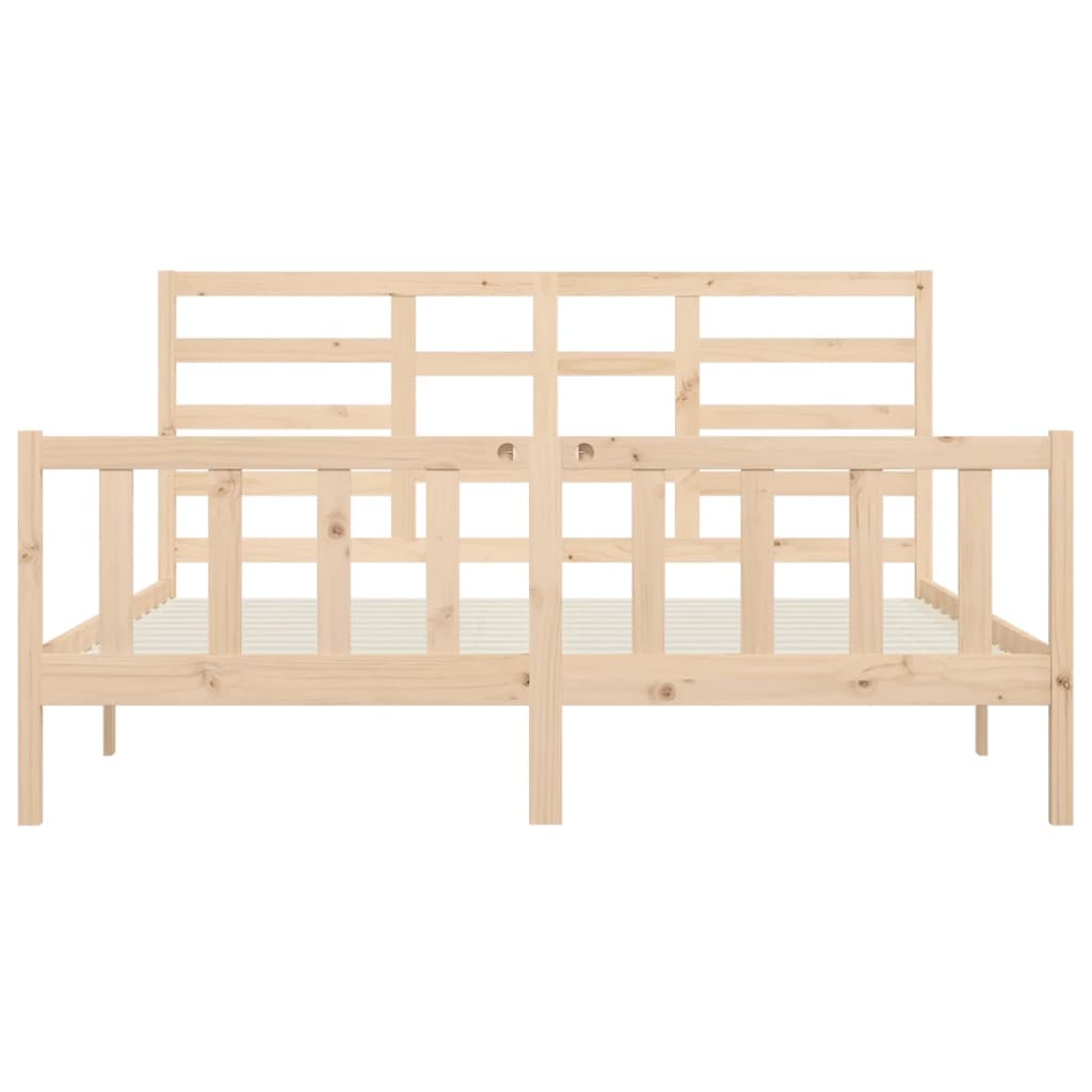 Bed Frame Solid Wood 183x203 cm King Size