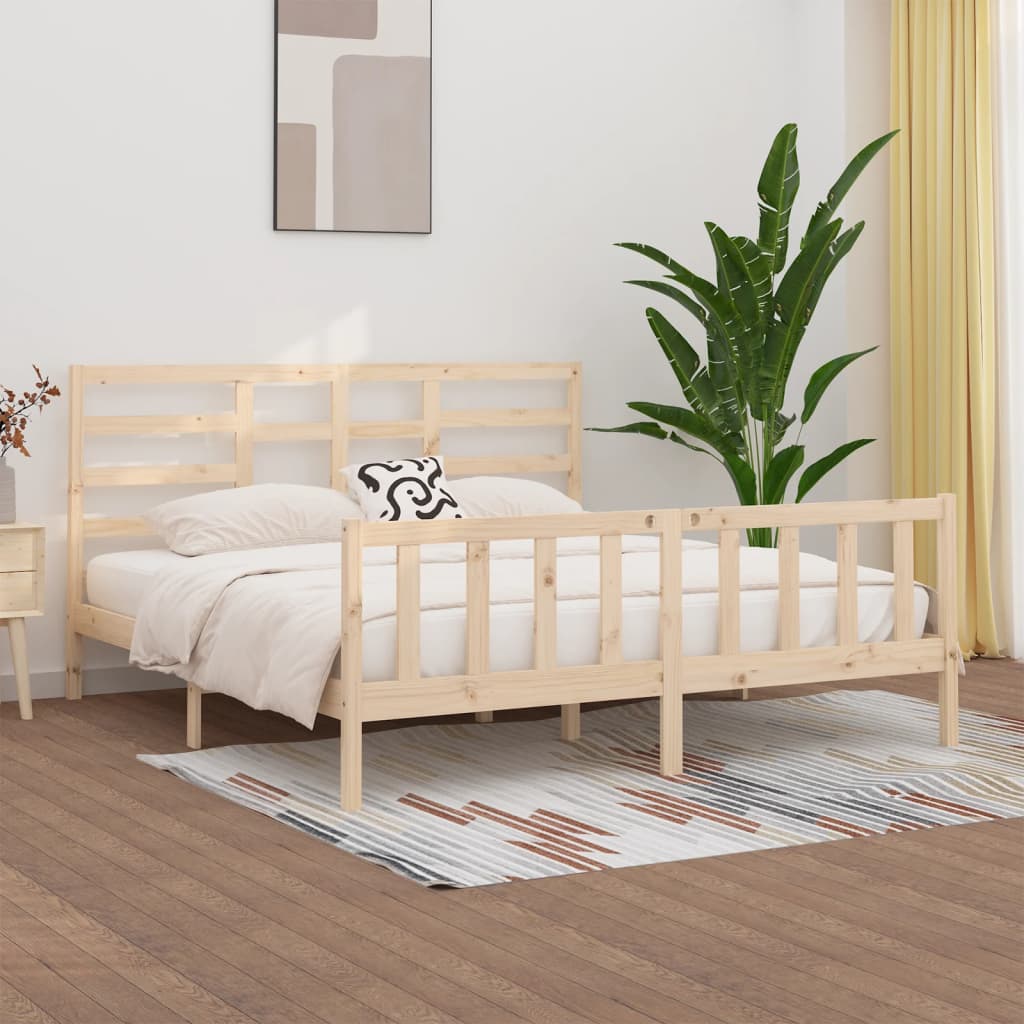 Bed Frame Solid Wood 183x203 cm King Size