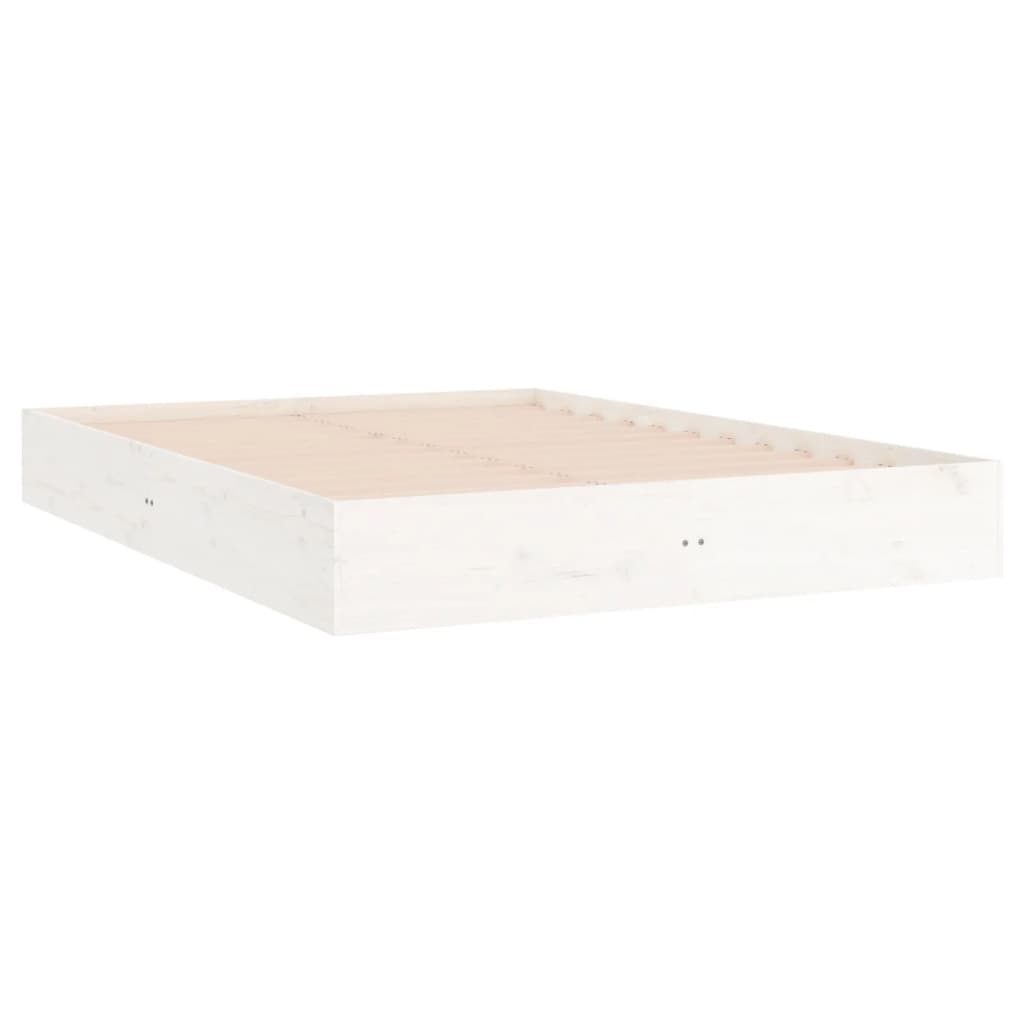 Bed Frame White Solid Wood 153x203 cm Queen Size