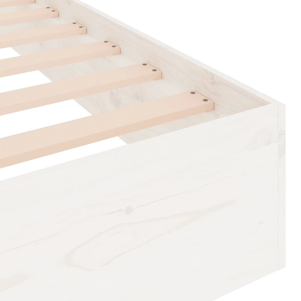 Bed Frame White Solid Wood 137x187 cm Double Size