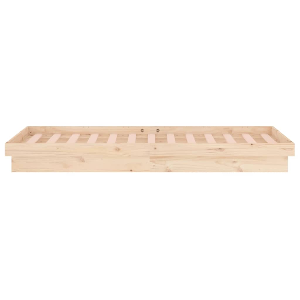 LED Bed Frame 92x187 cm Single Size Solid Wood