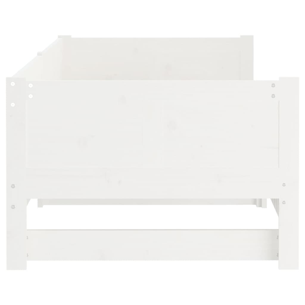 Pull-out Day Bed White Solid Wood Pine 2x(92x187) cm Single Size