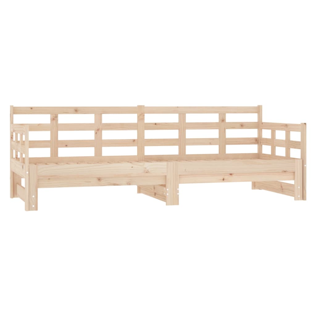 Pull-out Day Bed Solid Wood Pine 2x(92x187) cm Single Size