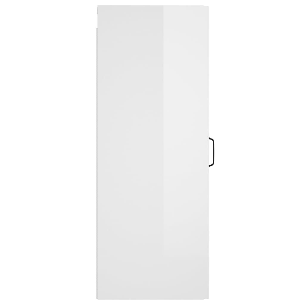 Hanging Wall Cabinet High Gloss White 34.5x34x90 cm Engineered Wood