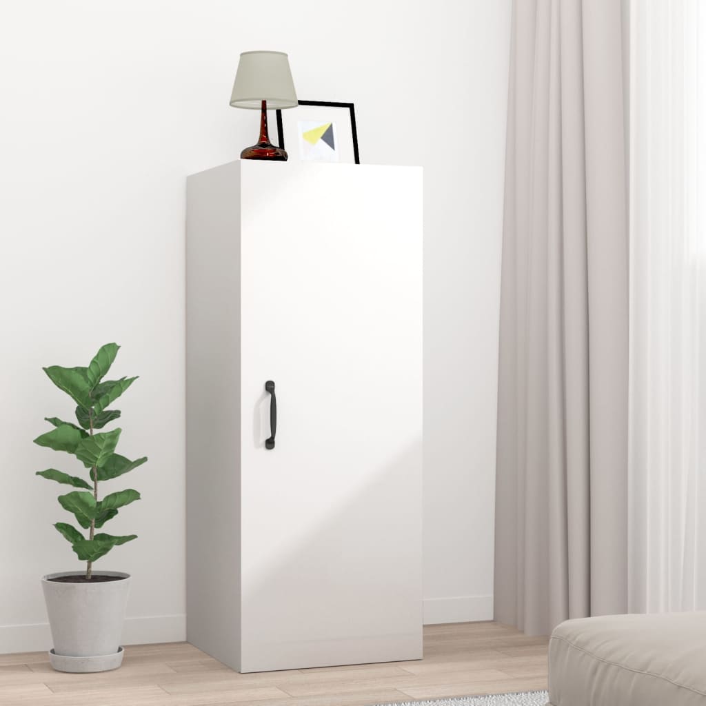 Hanging Wall Cabinet High Gloss White 34.5x34x90 cm Engineered Wood