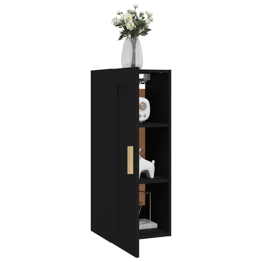 Wall Cabinet Black 35x34x90 cm Engineered Wood