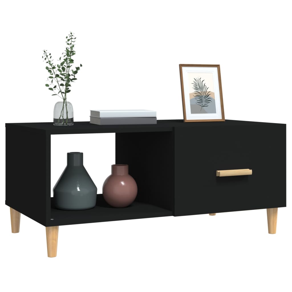 Coffee Table Black 89.5x50x40 cm Engineered Wood