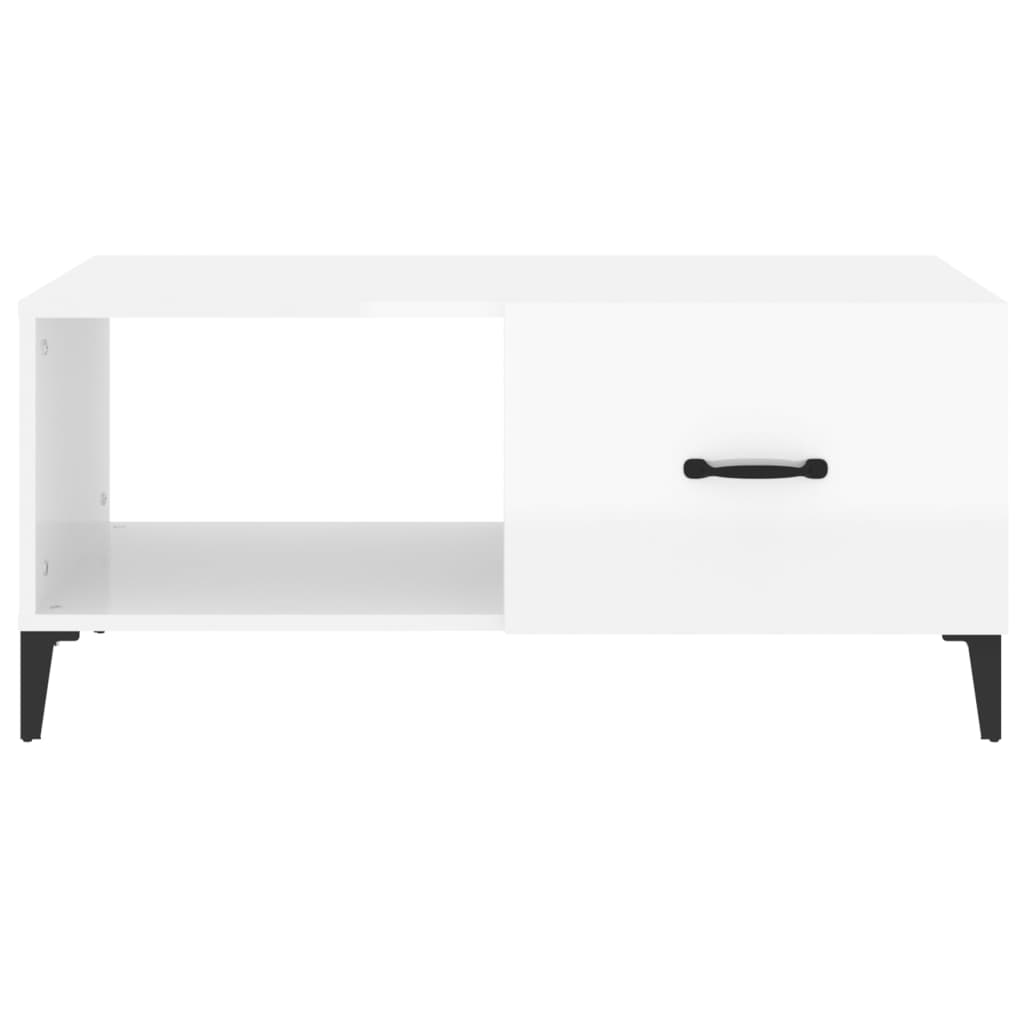 Coffee Table High Gloss White 90x50x40 cm Engineered Wood