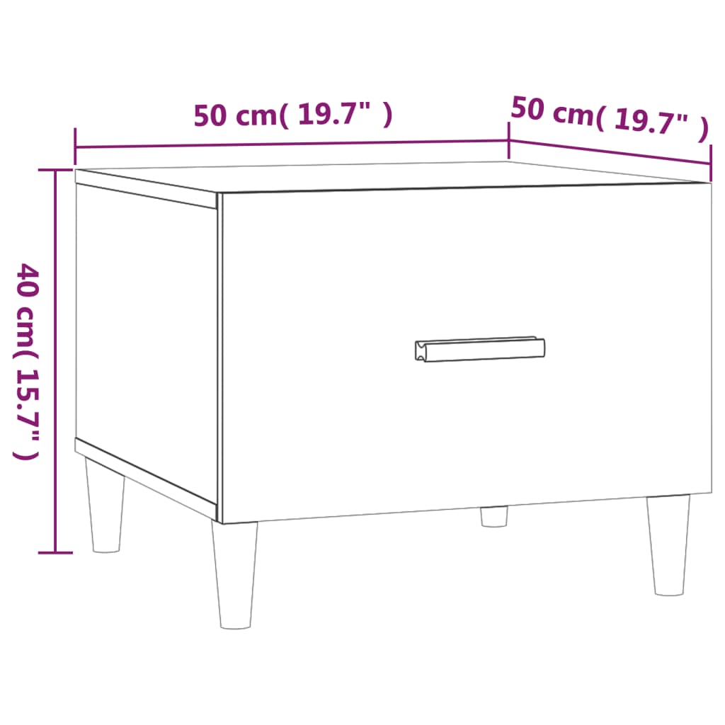 Coffee Tables 2 pcs White 50x50x40 cm Engineered Wood