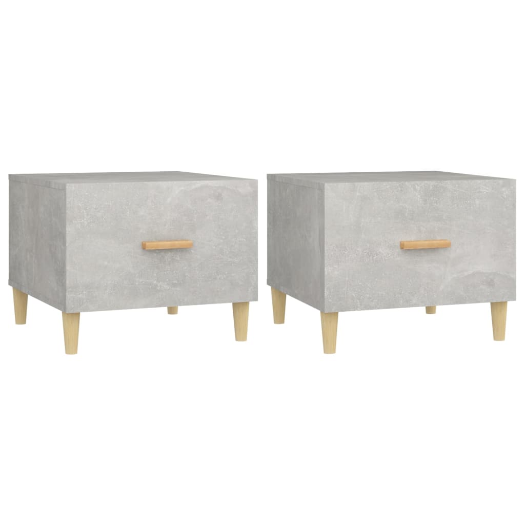 Coffee Tables 2 pcs Concrete Grey 50x50x40 cm Engineered Wood