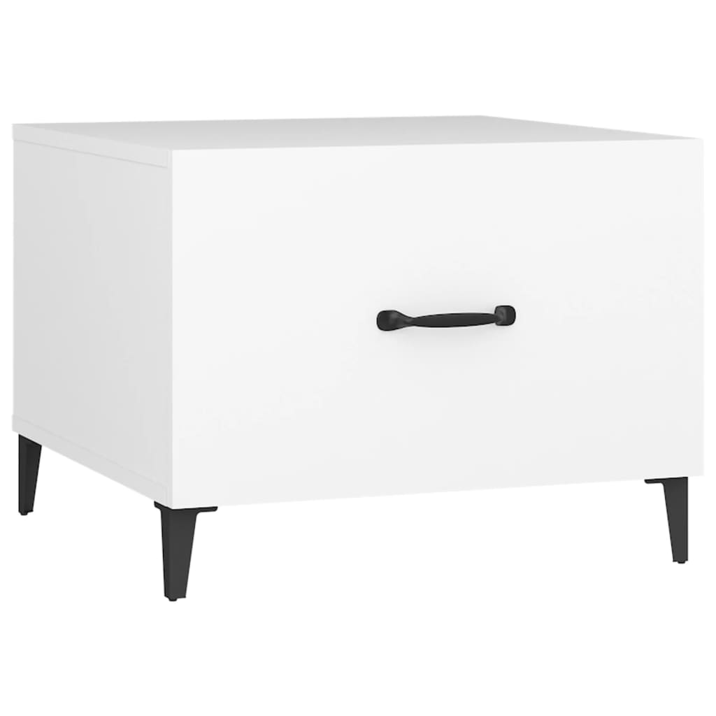 Coffee Table with Metal Legs 2 pcs White 50x50x40 cm