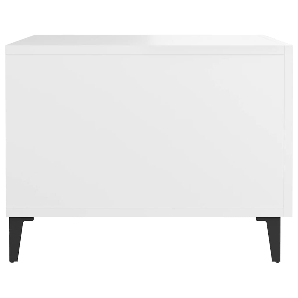 Coffee Table with Metal Legs 2 pcs White 50x50x40 cm