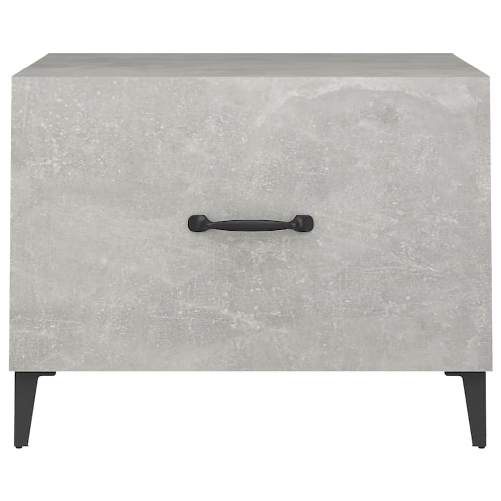 Coffee Table with Metal Legs 2 pcs Concrete Grey 50x50x40 cm