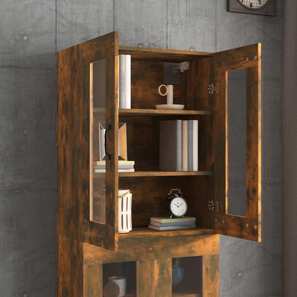 Hanging Wall Cabinet Smoked Oak 69.5x34x90 cm