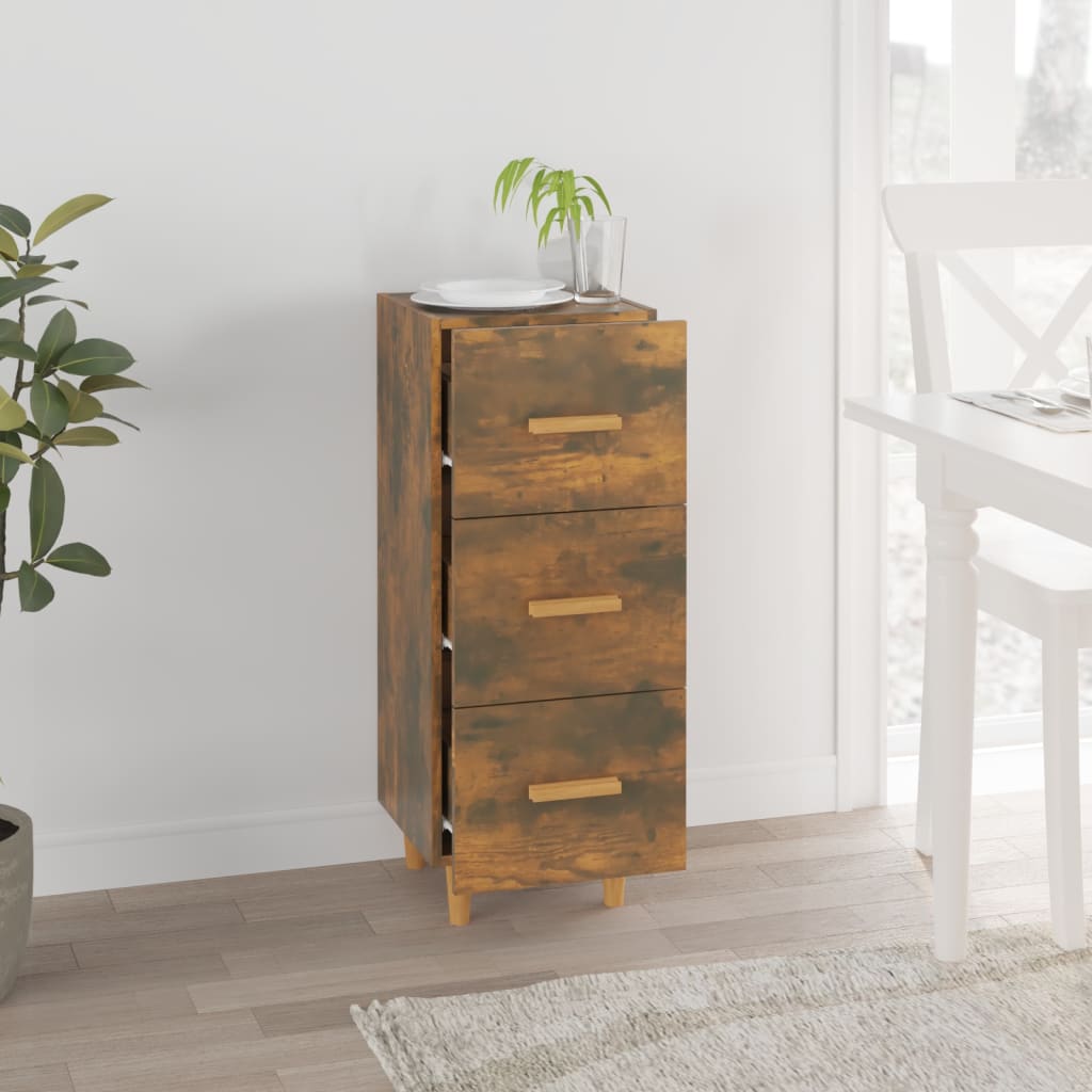 Sideboard Smoked Oak 34.5x34x90 cm Engineered Wood