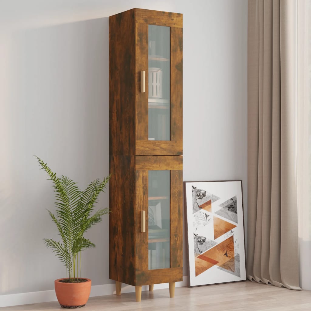 Hanging Wall Cabinet Smoked Oak 34.5x34x90 cm