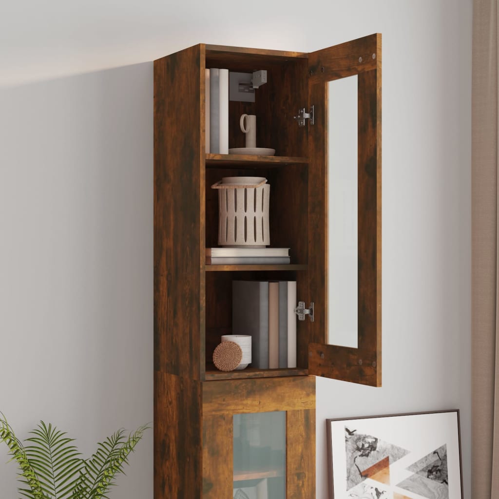 Hanging Wall Cabinet Smoked Oak 34.5x34x90 cm