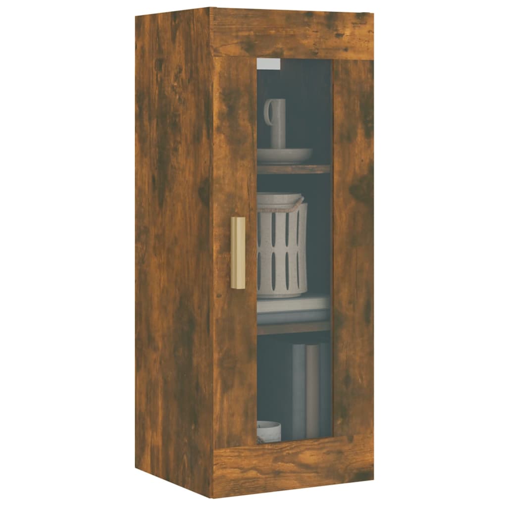 Hanging Wall Cabinet Smoked Oak 34.5x34x90 cm