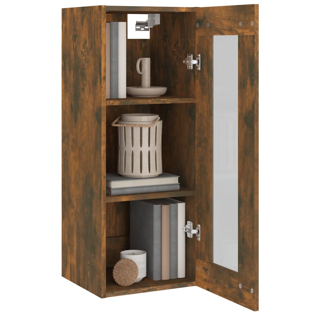 Hanging Wall Cabinet Smoked Oak 34.5x34x90 cm